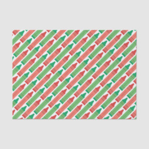 Happy Holidays Red and Green Crayons Tissue Paper