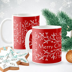 Happy Holidays Red and White Christmas Mug