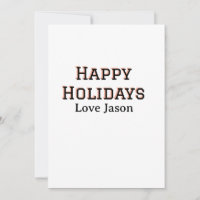 Happy holidays red black love add name family gift