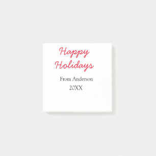 Happy holidays red black love family name yearChri Post-it Notes