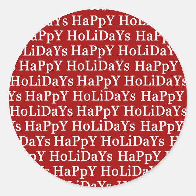 Happy Holidays Red Christmas Sticker (Front)