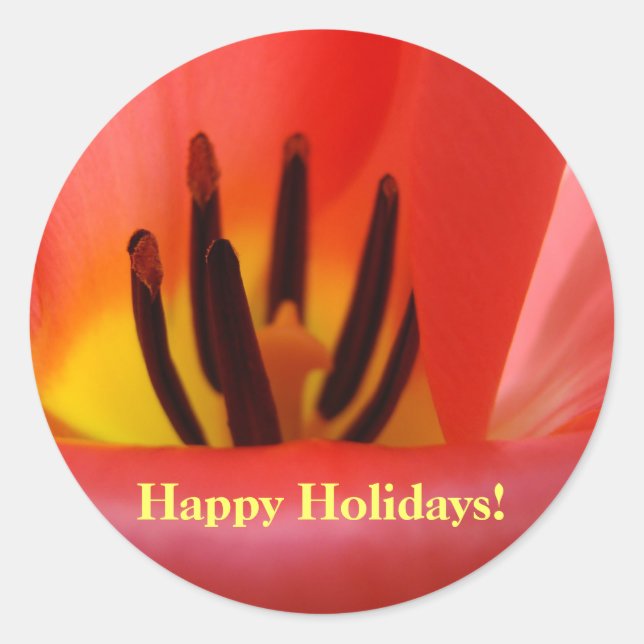 Happy Holidays! Red envelope Seals Tulip (Front)