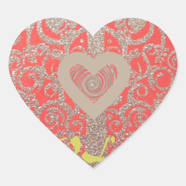 Happy Holidays Red Glitter heart design Heart Sticker (Front)