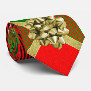 Happy Holidays Red Green Christmas Tartan Pattern Tie