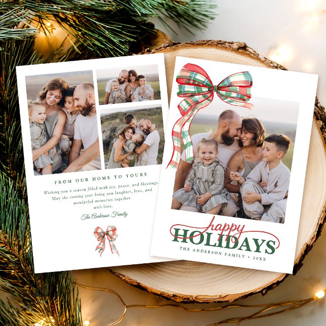 Happy Holidays Red Green Holiday Card (Creator Uploaded)