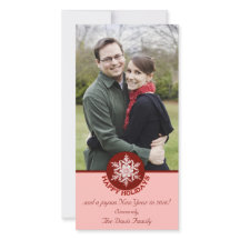 Happy Holidays Red Paper Snowflake 4x8