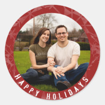 Happy Holidays Red Snowflake Photo