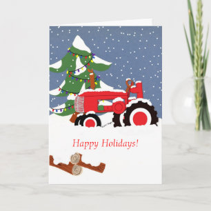 Happy Holidays! Red Tractor Card