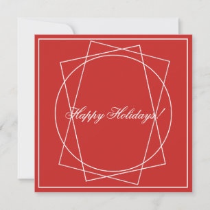 Happy Holidays Red White Minimalism Greeting Card