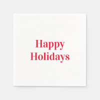 "Happy Holidays" red white party paper