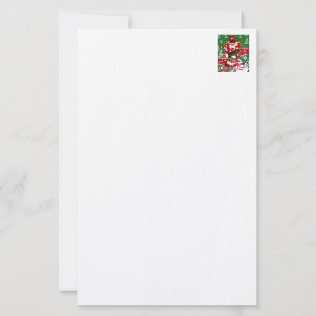 Happy Holidays Red White Stationery (Front)