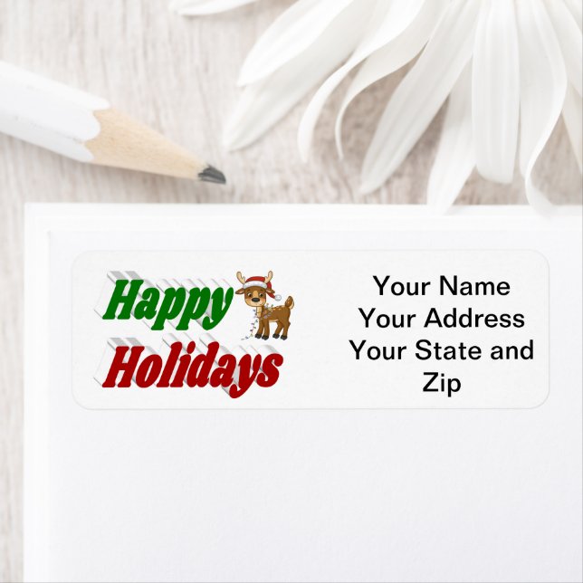 Happy Holidays Reindeer Christmas typography  (Insitu)