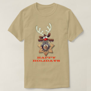 Happy Holidays Reindeer Las Vegas Metropolitan PD T-Shirt