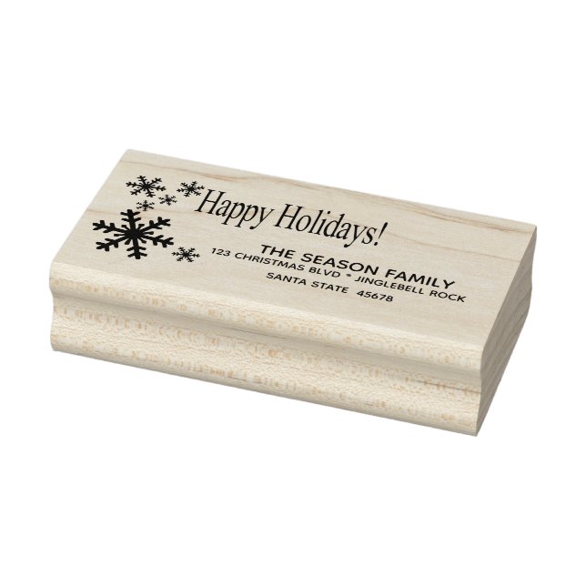 Happy Holidays return address Rubber Stamp (Stamp)