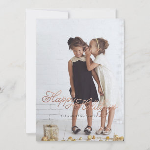 HAPPY HOLIDAYS ROSE GOLD Christmas Card