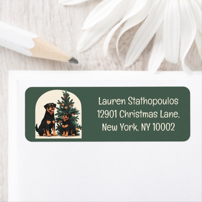 Happy Holidays Rottweiler Dogs (Insitu)