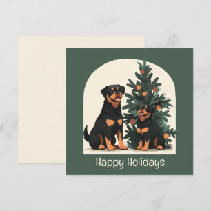 Happy Holidays Rottweiler Dogs Holiday Card