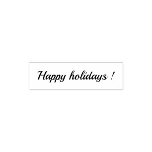 Happy holidays rubber stamp