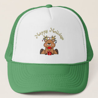 Happy Holidays Rudy Reindeer Hat