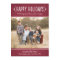 Happy Holidays Rustic Burgundy Family Photo