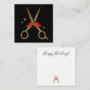Happy Holidays SALON - Hair dresser scissors Note Card