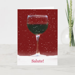 Happy Holidays Salute Wine Card