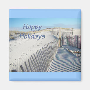 Happy Holidays Sand Dunes and Fences Magnet