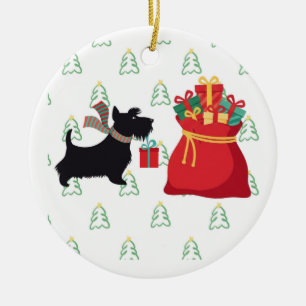 Happy Holidays-Schnauzer Christmas Ornament