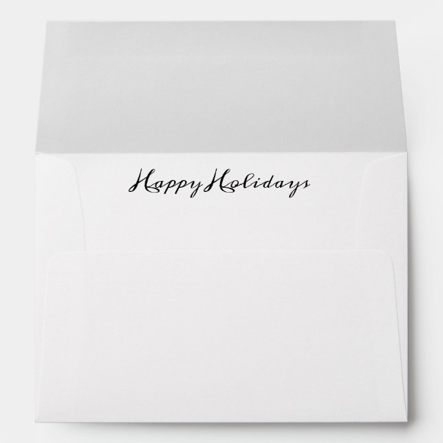 “Happy Holidays” Script Blank Elegant Envelope (Back (Bottom))