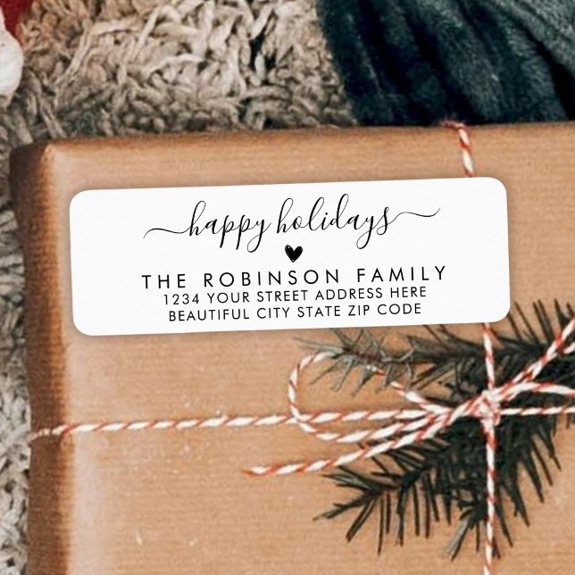 Happy Holidays Script Christmas Return Address (Creator Uploaded)