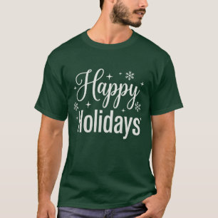 Happy Holidays Script Snowflake T-Shirt