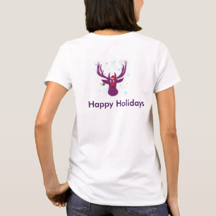 Happy Holidays Shirt Reindeer Basic T-Shirt, White