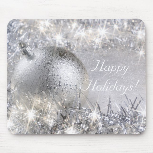 "Happy Holidays" Silver Mousepad (Front)