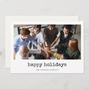 Happy holidays Simple Corporate photo Holiday Card