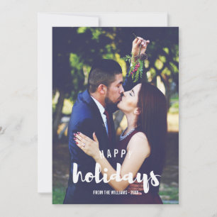 Happy Holidays Sketched Personalised Photo Holiday Card