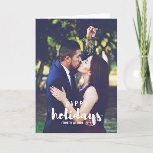 Happy Holidays Sketched Personalised Photo Holiday Card