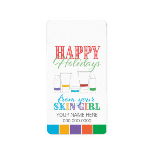 Happy Holidays / Skin Girl - Sticker Label