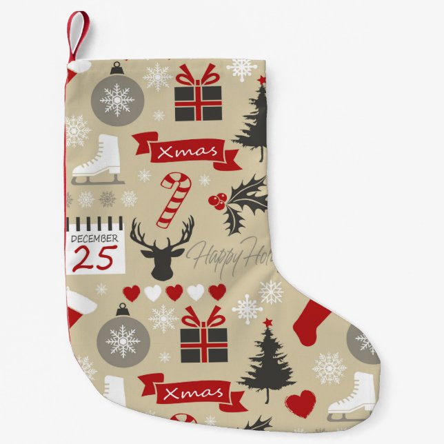 Happy Holidays Small Christmas Stocking (Front)