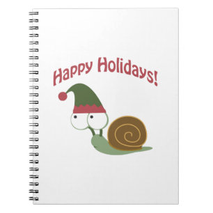 Happy Holidays! Snail Elf Notebook
