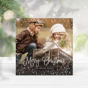 Happy Holidays Snow Christmas Holiday Card