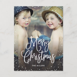 Happy Holidays Snow Christmas Photo Holiday Postcard