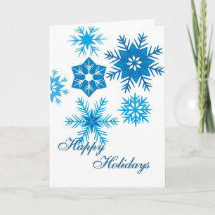 Happy Holidays Snow Flakes Holiday Card
