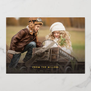 Happy Holidays Snow Foil Holiday Card