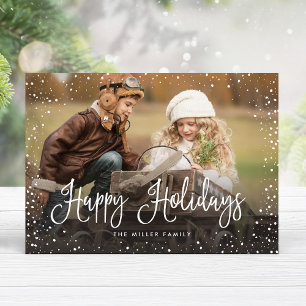 Happy Holidays Snow Holiday Card