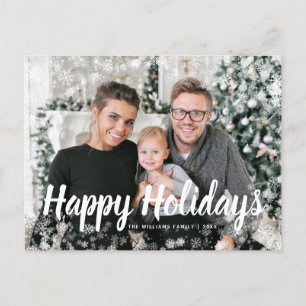 Happy Holidays Snow Postcard