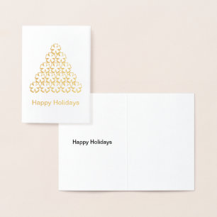 Happy Holidays snow Stars Tree Christmas Foil Card