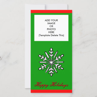 Happy Holidays Snowflake 1 Photo Card Template
