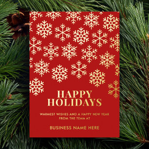 Happy Holidays Snowflake Business Christmas Foil Holiday Card