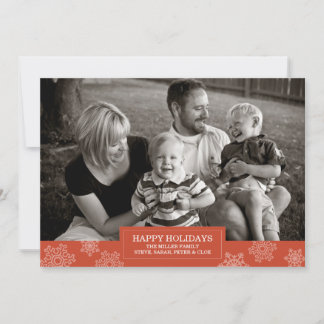 Happy Holidays snowflake card | Flat | 5x7