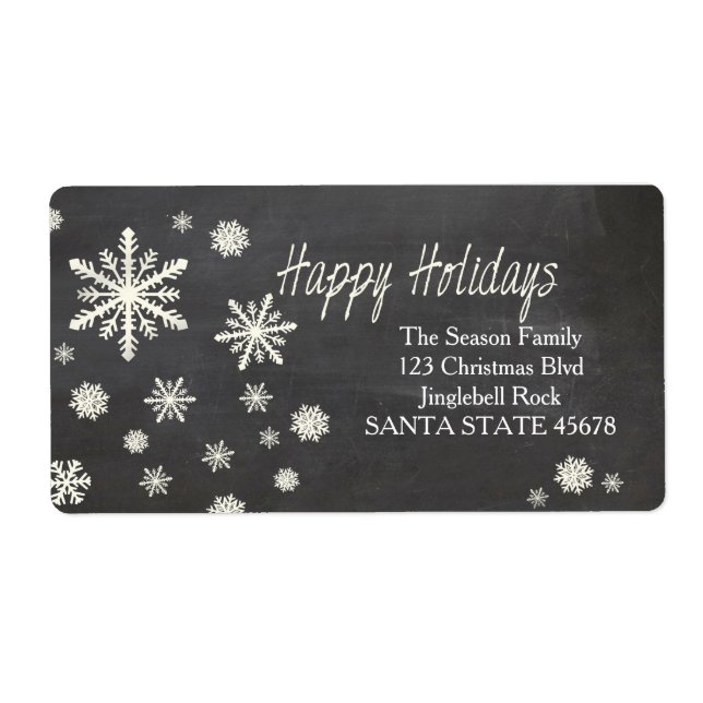 Happy Holidays snowflake Holiday Address Label (Front)